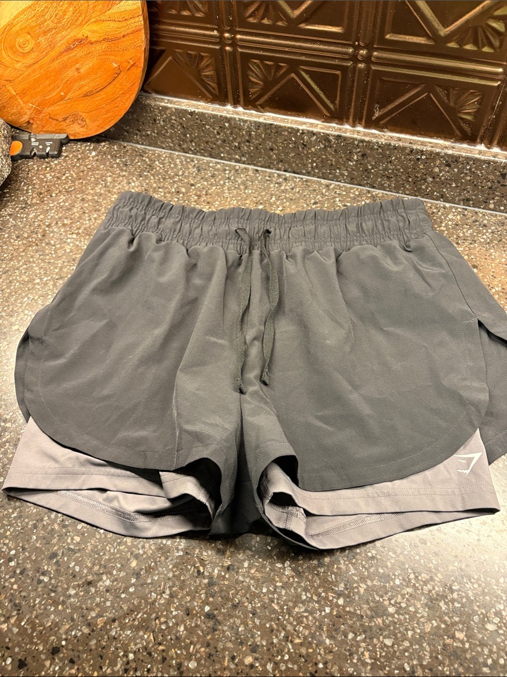 Gymshark Women's Black Layered Athletic Shorts